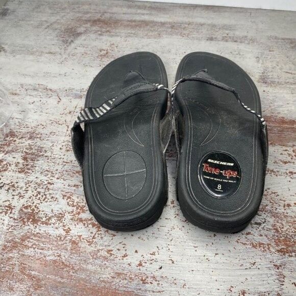 Skechers Black Tone Up Walking Sandals 8 - Picture 3 of 8